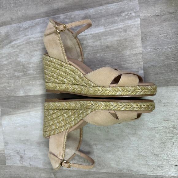 Stuart Weitzman Mirela II Crossover Strap Espadrille Wedge Heel Platform Sandals - Picture 6 of 8